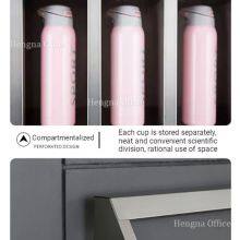 Metal Pigeonhole Storage Unit , 60-Compartment Open-Front Staff Water Bottle Station With Lockable Base, Stainless Steel for Manufacturing Plants thumbnail-3