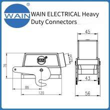 Wain Heavy-duty Connector H24b-seh-1l/c-pg29, Rectangular Connector With Metal 24b Housing, Aviation Plug thumbnail-3