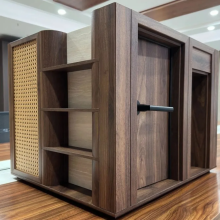 Hangmei Arc Grille Solid Wood Wall Panel - Hangmei Grille Rubber Wood Veneer Food Resin Wall Panel Large Board thumbnail-5