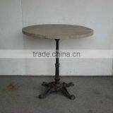Vintage Wood Coffee Table/cafe Table With Metal Legs thumbnail-1