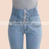 European Vintage Slim Women Skinny Distressed Jeans Female Ripped Slim Hole Leg Roll Washed Pencil Jeans thumbnail-1