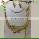 Gold Plated Earring Necklace Bracelet Set Nigerian thumbnail-2