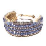 MMBR499A006 Handmade in Thailand Handwoven Stone Beaded Bracelet Boho Fashion Jewelry Semiprecious Stone Summer 2016 thumbnail-1