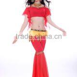 Milk Silk Belly Dance Practice Costumes Dancewear , Short Sleeves Designs for Girls , Belly Dance Costumes for Practice