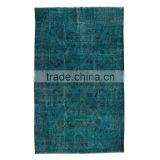Handmade Turkish Carpet - Turquoise Over-dyed Rug (9,8 x 6,2 Feet) thumbnail-1