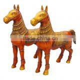 Brass Horse Pair 21" - Red Color