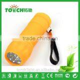 Super Bright Promotion Mini 9 LED Flashlight With Rubber Coating for Outdoor Camping Use AAA Battary Mini 9 Leds Lamp thumbnail-2