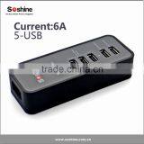 5V 6A 5 Port USB Charger Multi Port USB Charger For Ipad 30w Portable USB Charger for Iphone,ipad, Andriod Phone thumbnail-6