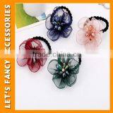 PGHD0350 Accept Paypal Multicolor Flower Lace Elastic Hair Band With Crystal Stone Decorated thumbnail-1