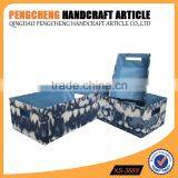 Beautiful Blue Printed Set of Three Storage Box