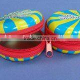 Cute Small Round Tin Box With Zipper