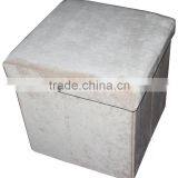 Stronger! Beige Corduroy Folding Storage Stool/ottoman thumbnail-1