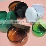 Personal Care Industrial Use Offset Printing Amber PET Plastic Jar With Black Cap