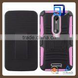 2015 New Modle Heavy Duty Shockproof Armor Case 3 in 1 Combo Belt Case For Motorola X3 Factory Price thumbnail-3