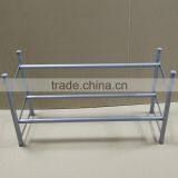 Powder Coating Grey Color 2 Tier 12 Pairs Shoe Rack With Grey Plastic Parts thumbnail-2