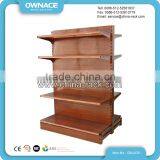 Wooden Grain Printed Supermarket Stainless Steel Grocery Shelf thumbnail-2