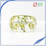 2016 Europe Handmade High-bright Pressed Real Dried Flower Clear Resin Silicone Bangle Bracelet thumbnail-1