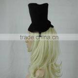Custom Plain Black Small Formal Hat With Hair Attached thumbnail-4