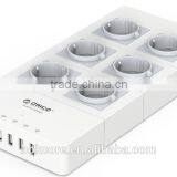 6-way EU Type Power Strip With USB Charger Port thumbnail-2