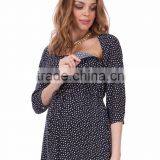 Textured Fabric Maternity Clothes Pregnant Women O-neck thumbnail-1