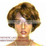 SHORT LACE WIGS - CURLY LACE WIGS - REMY HUMAN HAIR LACE WIGS thumbnail-1