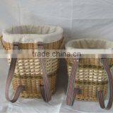 Purely Handmade Double Shoulders Willow Basket thumbnail-1