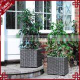 S&D Large Black Square pe Rattan Weaving Vintage Style Handmade Garden Pots for Sale Planting Pots Cheap Plant Pot thumbnail-3