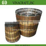 Wicker Garden Planter With Plastic Liner