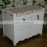 White Wooden Cabinet With 4 Drawers and 2 Locker/wooden Cabinet With Wicker Drawers thumbnail-3