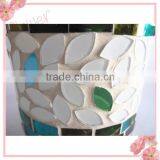 Pair Tall Stemmed Vase Antique Spring Colored Handblown Glass Trumpet Vases thumbnail-6