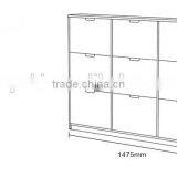 Modern Style Cabinet for Shoe Storage Home Entryways Wood Shoe Rack Wooden Shoe Cabinet thumbnail-3