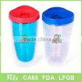New Design 16oz Eco-friendly Clear Plastic Acrylic Travel Mug thumbnail-1