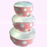 Two Tone Plastic Salad Bowl With Lid thumbnail-1