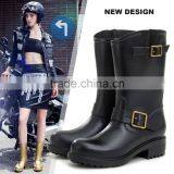 Mid-tube Europe Style Custom Women Cheap Rain Boots With Buckles thumbnail-1