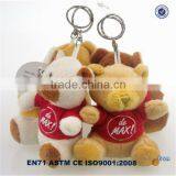 New Design High Quality Plush Teddy Bear Keychain With Printing T-shirt thumbnail-3