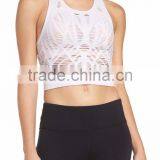 MGOO Hot Sale Sexy Ladies Slim Fit Crop Top Breathable Womens Sport Racer Back Tank Top thumbnail-3