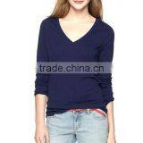 100% Cotton Womens Deep v Neck Long Sleeve t Shirts