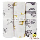 Wholesale Cactus Pattern Printed Soft Cotton Infant Wrap Carrier NewBorn Swaddle Toddler Warm Blanket thumbnail-6