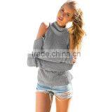 Off Shoulder Sweater Autumn Fashion Women Oversize Jumper Knitted Top Pullover thumbnail-2
