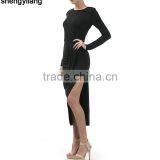 Hot Sale High Quality 95% Bamboo 5% Spandex Side-Slit Maxi Fancy Dress China thumbnail-2