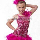 2015-sequin Teen Classical Tap Dance Tutu-plum Feather Girls' Practice Dancedress---child&adults Performance Dance Skirt Costume thumbnail-1