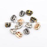 4 Colors Small Oval Metal Alloy Stoppers Toggle Cord Locks Drawstring Lock Two Holes for 3mm Bungee Cord STP-018 thumbnail-4