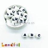 12mm English Letters Baby Bracelet Beads Alphabet Teething Silicone Beads thumbnail-3