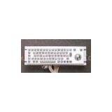 Metallic Liquid-proof Industrial Black Kiosk Metal Keyboard With Trackball MKB-66A-TB-MB