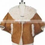 Fashion Suede Leather Coat with rabbit fur
