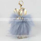Hot Sales Wholesale Fluffy Faux Fox Fur Pom Poms Keychain Bird Shape Pom Pom Ball Pendant for Woman Cellphone/handbag/hats/Car thumbnail-4