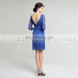 Elegant V Neck 3/4 Sleeve Royal Blue Lace Cocktail Party Dresses Ladies Party Dress thumbnail-5
