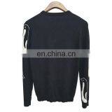 DiZNEW Custom Latest Flat Knitting Sweater Fashion Pattern Crew Neck Fancy Black Men Sweater thumbnail-2