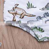 2019 Summer Newborn Baby Infant Jumpsuit Fly Sleeves Dinosaur Romper Cotton Baby Clothes Outfit thumbnail-4