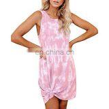 2020 New Wish Explosion Models European and American Women's Tie-dye Printed Loose Vest Dress Factory Direct Sales thumbnail-5